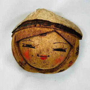 Vintage Coconut Girl Handmade Wall Hanging Art Decoration